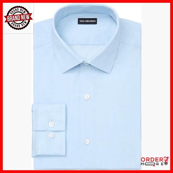 Slim Fit Dress Shirt with Stretch Performance Wrinkle Free Long Sleeve